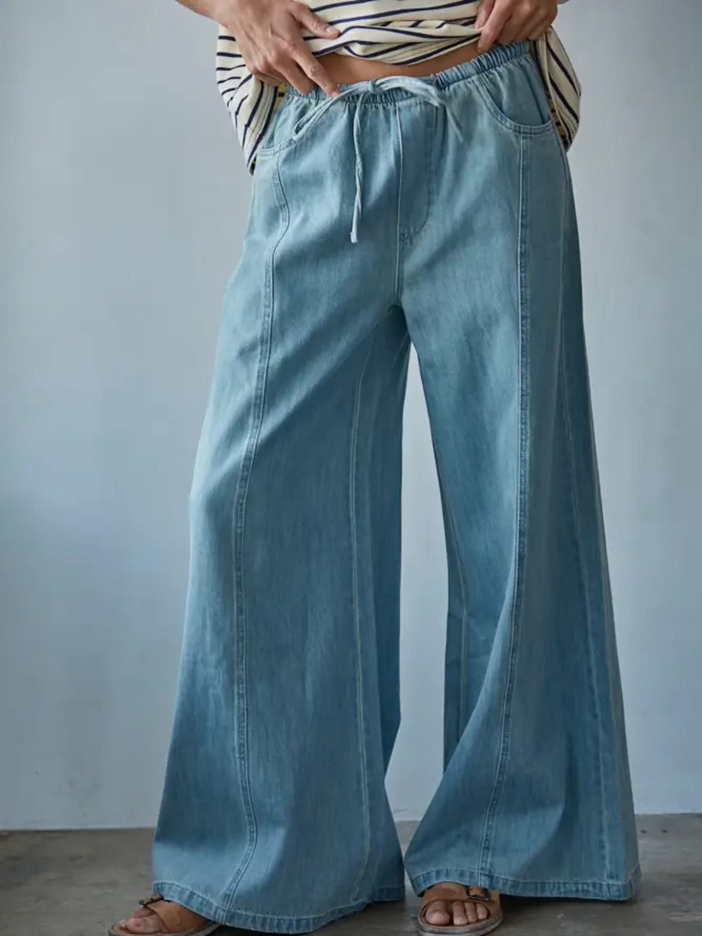 NWT By Together Wide Leg Light Blue Denim Jeans - Picture 3 of 6